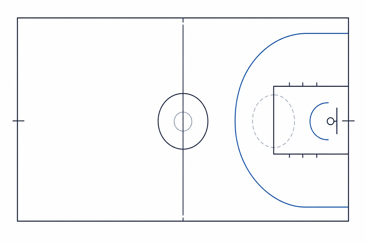 Illustrazione astratta di un campo da basket per le scommesse sul basket