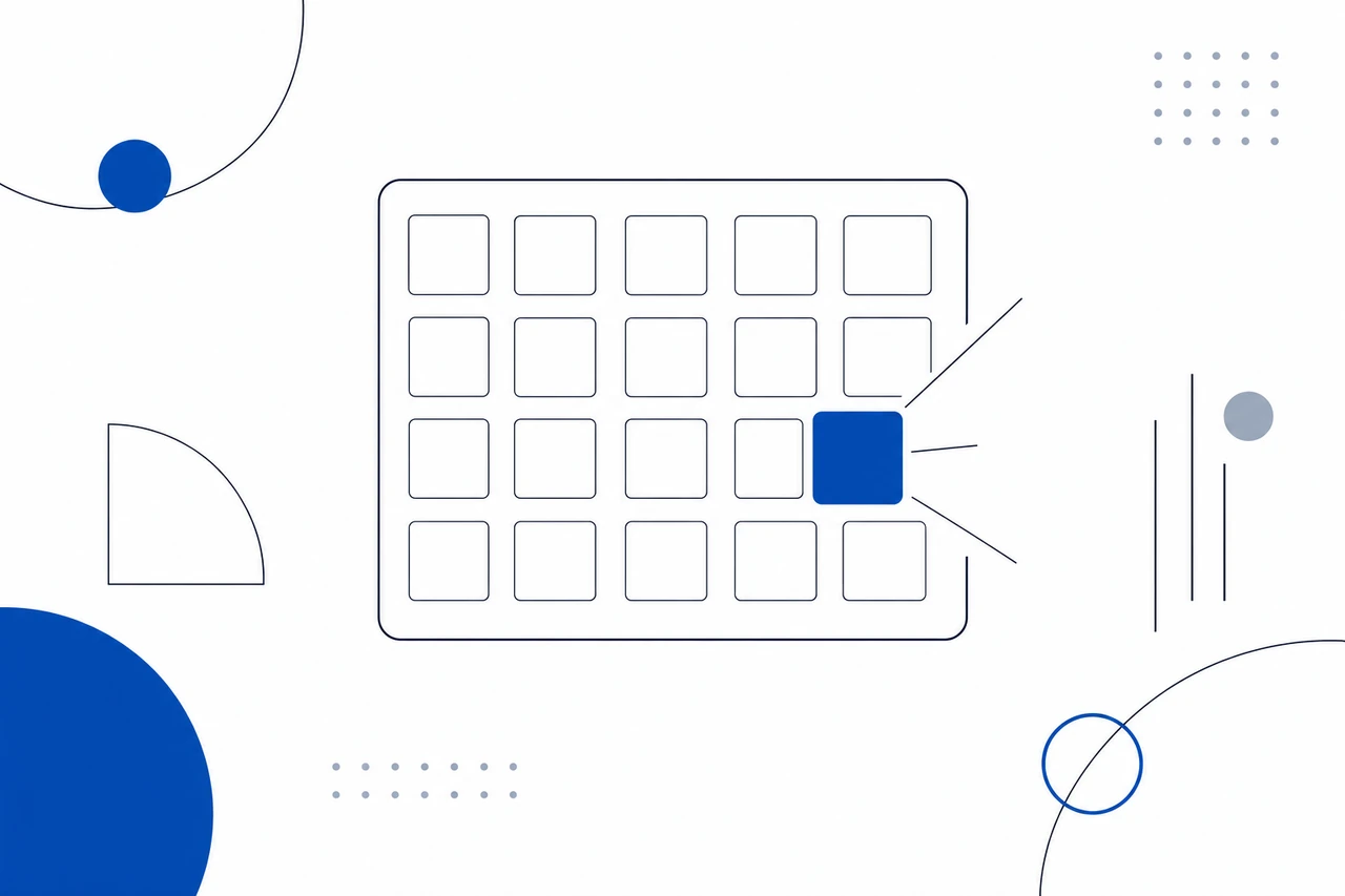 Illustrazione astratta di un calendario con data evidenziata per gli eventi tech
