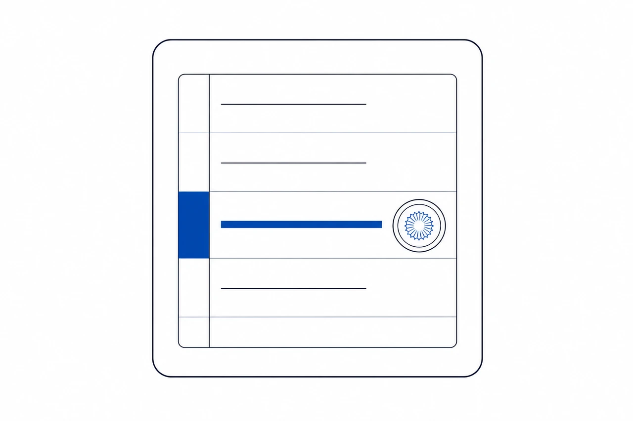 Illustrazione astratta di un registro con sigillo per le startup innovative